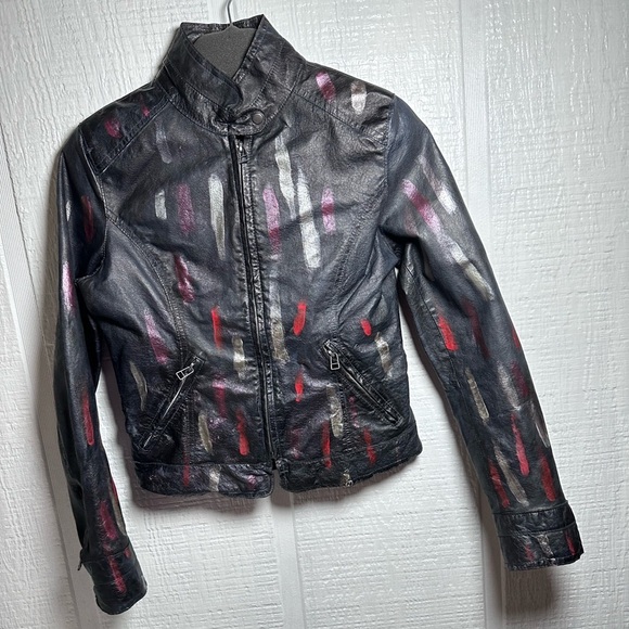 Metallica Leather Jacket Upcycle hand colored and decorated well loved - Picture 9 of 17